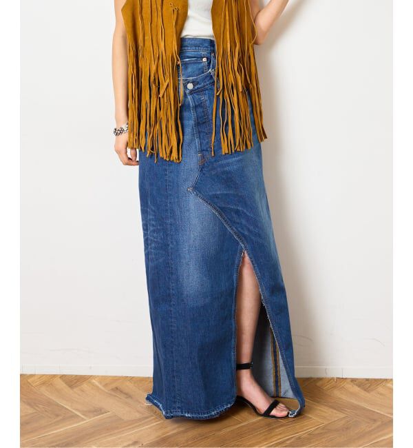  「デニムラップスカート」|スカート|ネイビー