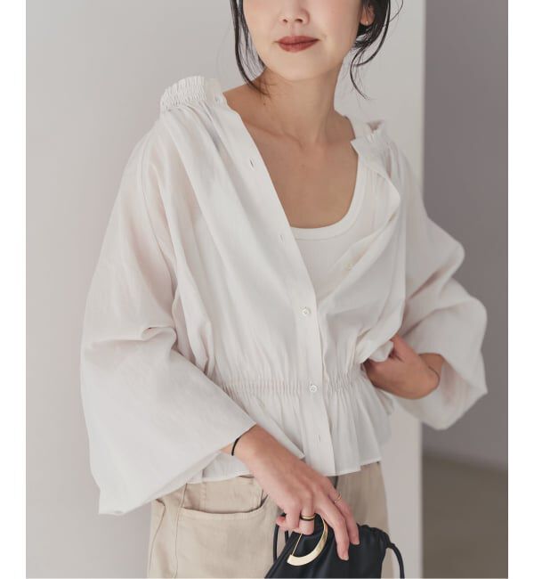 Plage「silky gather ブラウス」|シャツ・ブラウス|ナチュラル