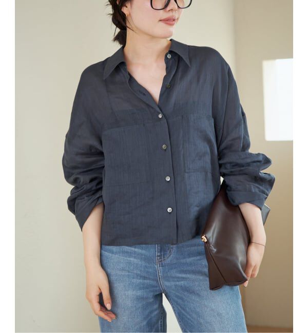 Plage「《追加》RAMIE LYOCELL CROPPED シャツ」|シャツ・ブラウス|