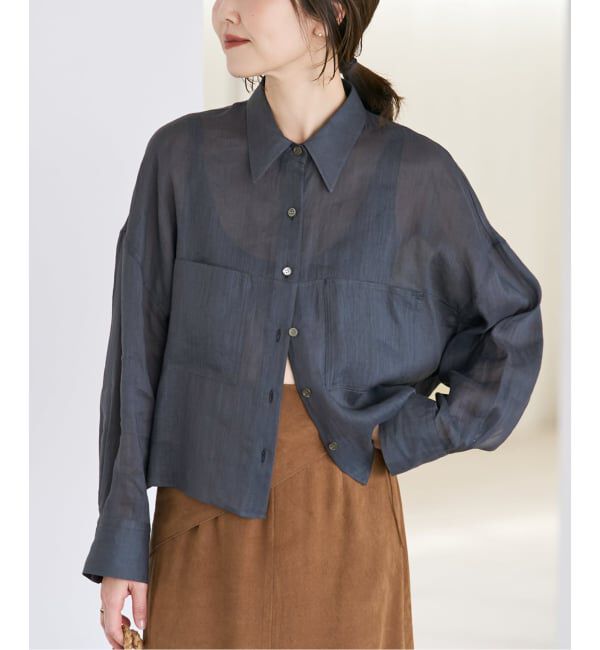 Plage「《追加》RAMIE LYOCELL CROPPED シャツ」|シャツ・ブラウス|