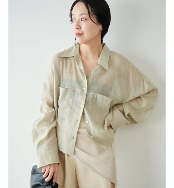 Plage「《追加》RAMIE LYOCELL CROPPED シャツ」|シャツ・ブラウス|ベージュ