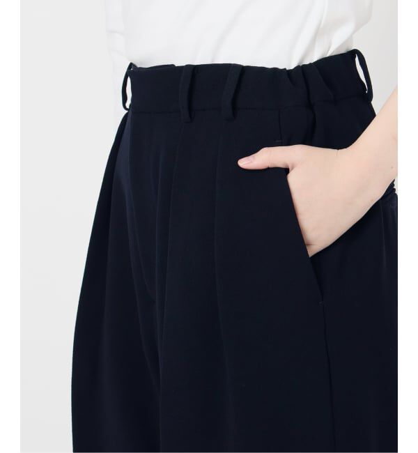 IENA「&NAVY ジョーゼットサイドゴムタックパンツ」|スラックス|