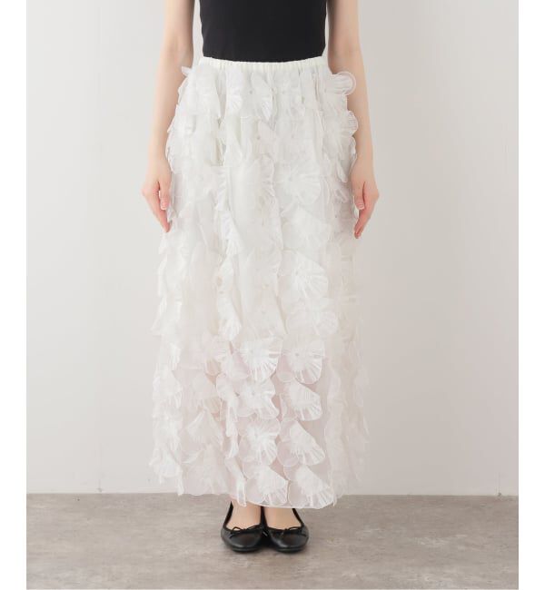 IENA LA BOUCLE「IENA LA BOUCLE フラワーモチーフオーガンジースカート」|スカート|