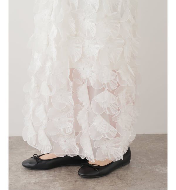 IENA LA BOUCLE「IENA LA BOUCLE フラワーモチーフオーガンジースカート」|スカート|