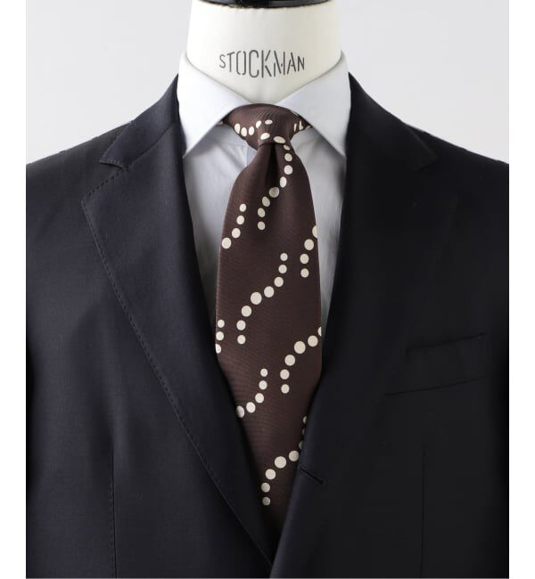 EDIFICE「Holliday & Brown(ホリデー & ブラウン) Heavy Twill Curved Dots タイ」|ネクタイ・蝶ネクタイ|ブラウン
