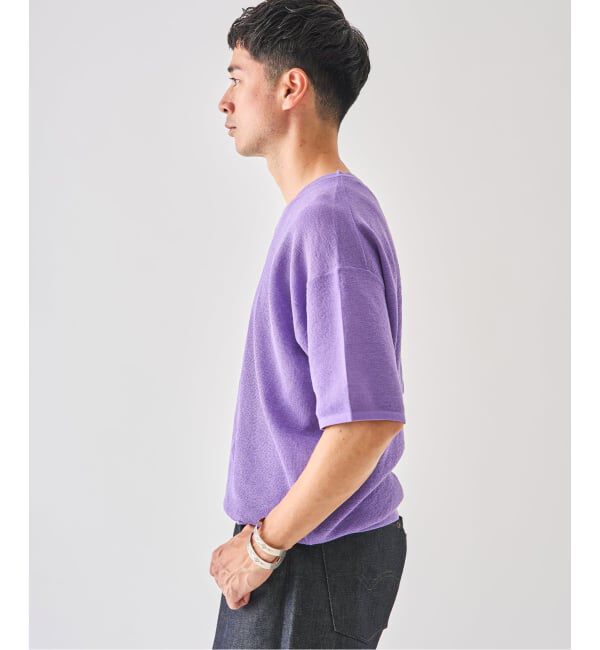 EDIFICE「《予約》LINEN LUXE Vネック ニット」|Tシャツ・カットソー|