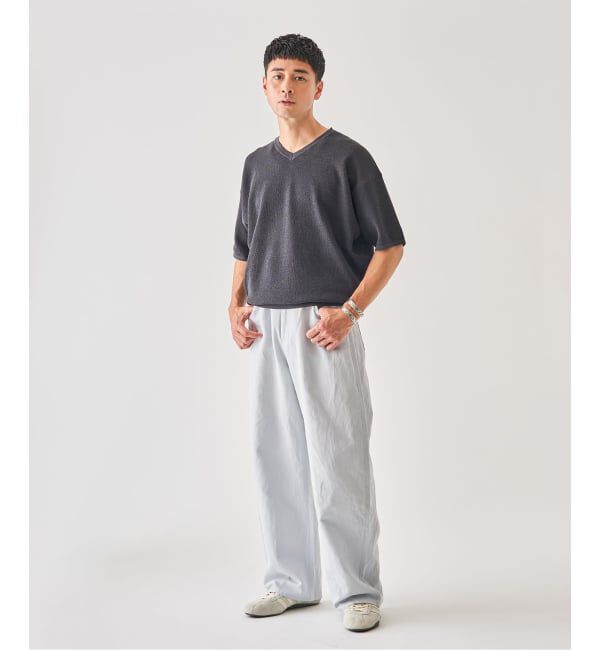 EDIFICE「《予約》LINEN LUXE Vネック ニット」|Tシャツ・カットソー|