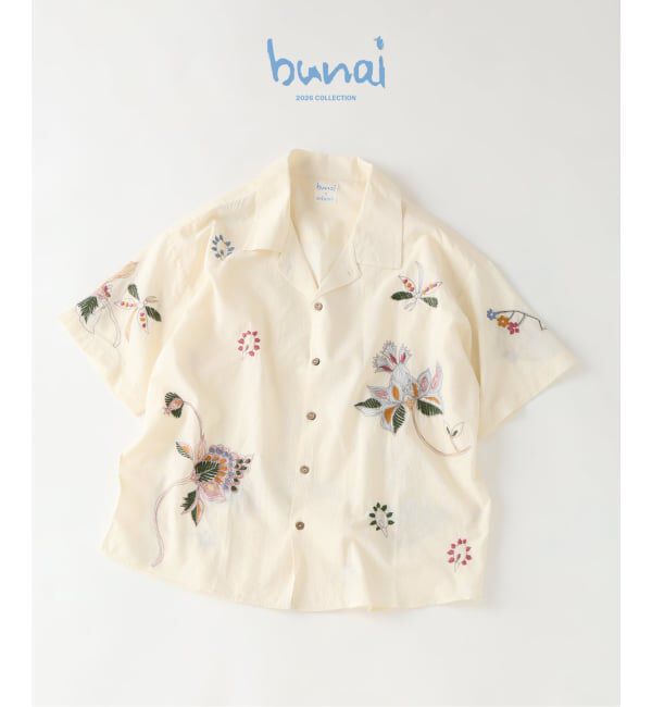 JOURNAL STANDARD relume「《予約》bunai / ブナイ 別注 エンブロイダリー ハーフスリーブシャツ」|シャツ・ブラウス|