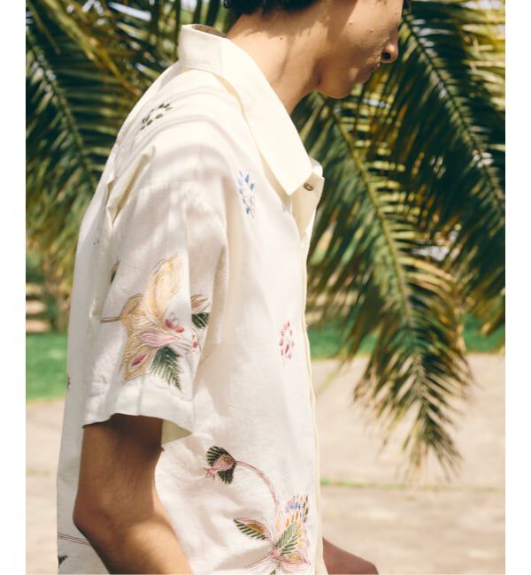 JOURNAL STANDARD relume「《予約》bunai / ブナイ 別注 エンブロイダリー ハーフスリーブシャツ」|シャツ・ブラウス|ホワイト