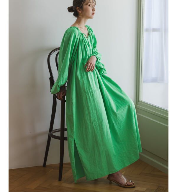 NOBLE「《NOBLE別注》venit/ヴェニット コットンシルクバルーンスリーブワンピース」|ワンピース|