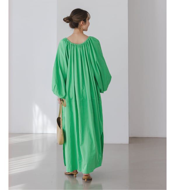 NOBLE「《NOBLE別注》venit/ヴェニット コットンシルクバルーンスリーブワンピース」|ワンピース|