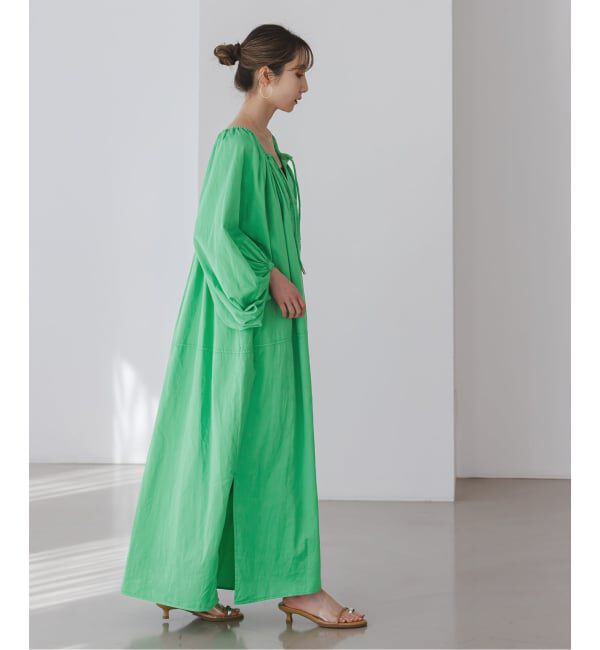 NOBLE「《NOBLE別注》venit/ヴェニット コットンシルクバルーンスリーブワンピース」|ワンピース|