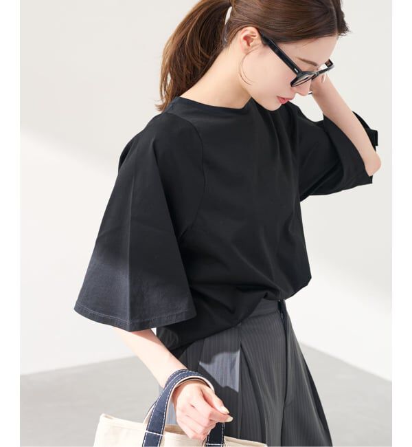 FRAMeWORK「≪予約≫フレアスリーブTee」|Tシャツ・カットソー|ブラック