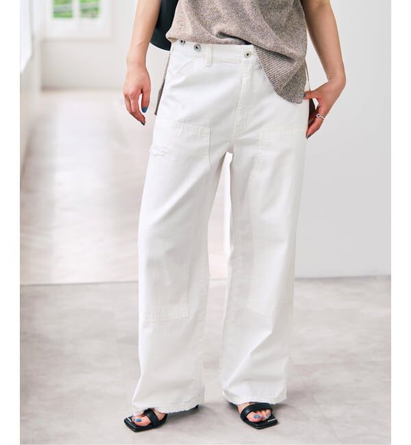 Spick and Span「《予約》5 1/2 8oz W-KNEE DENIM」|デニム|ホワイト