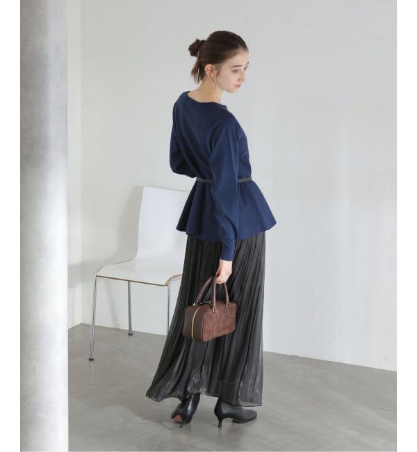  「【洗える】ウォッシャブルペプラムニットプルオーバー」|ニット・セーター|