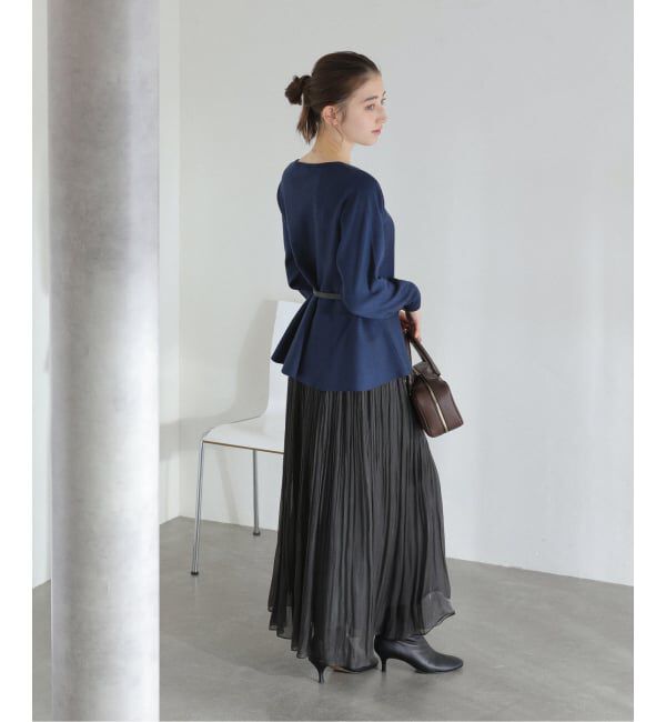  「【洗える】ウォッシャブルペプラムニットプルオーバー」|ニット・セーター|