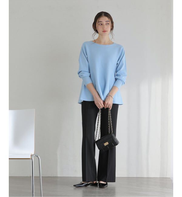  「【洗える】ウォッシャブルペプラムニットプルオーバー」|ニット・セーター|