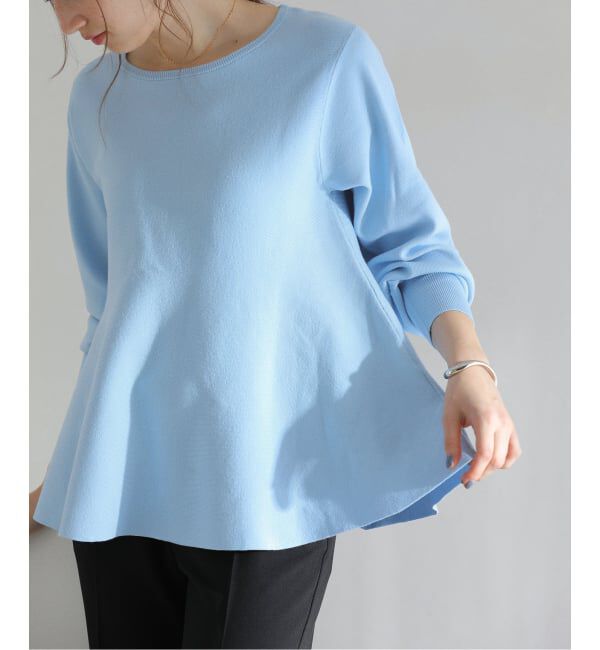  「【洗える】ウォッシャブルペプラムニットプルオーバー」|ニット・セーター|