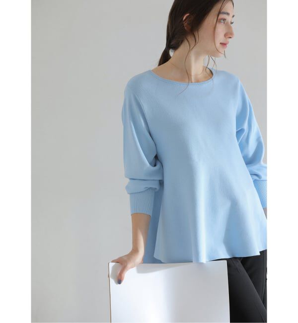  「【洗える】ウォッシャブルペプラムニットプルオーバー」|ニット・セーター|