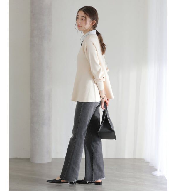  「【洗える】ウォッシャブルペプラムニットプルオーバー」|ニット・セーター|