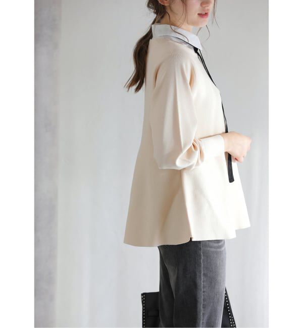  「【洗える】ウォッシャブルペプラムニットプルオーバー」|ニット・セーター|