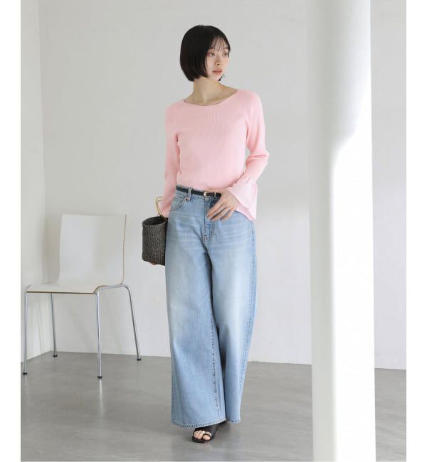  「【洗える】フリルスリーブニット」|ニット・セーター|