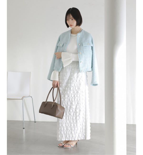  「【洗える】フリルスリーブニット」|ニット・セーター|