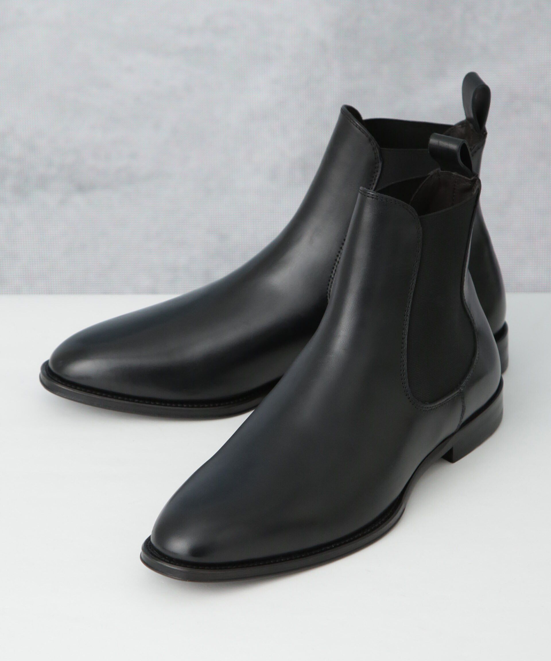 NANO universe「イタリア製 サイドゴアブーツ」|ショートブーツ|ブラック