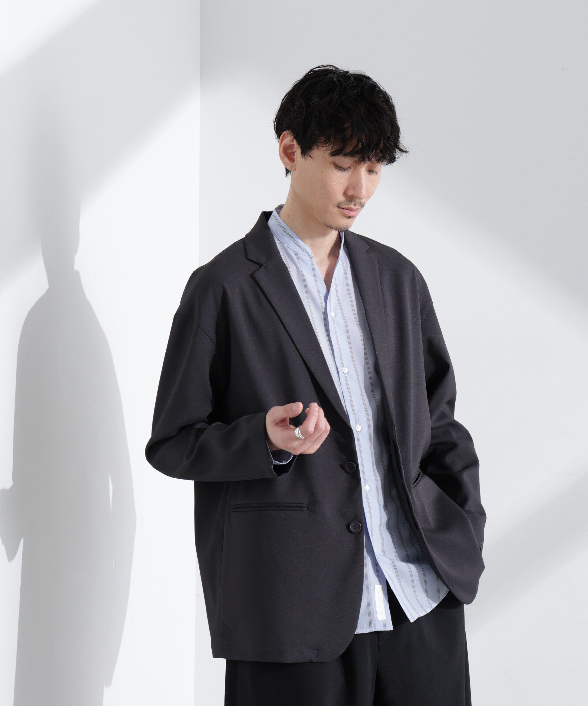 nano･universe「ドレープワイドジャケット（セットアップ可）」|テーラードジャケット|