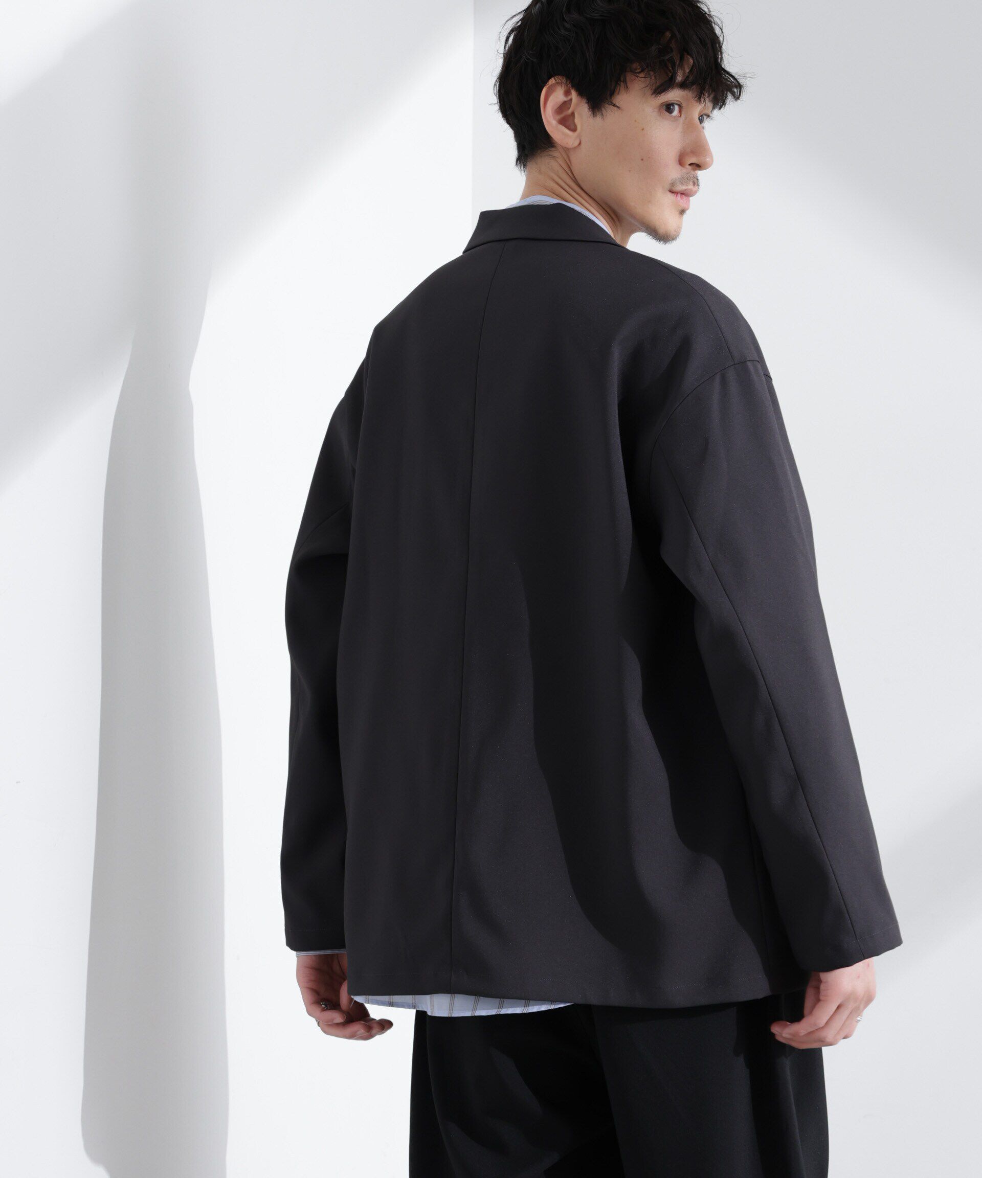 nano･universe「ドレープワイドジャケット（セットアップ可）」|テーラードジャケット|