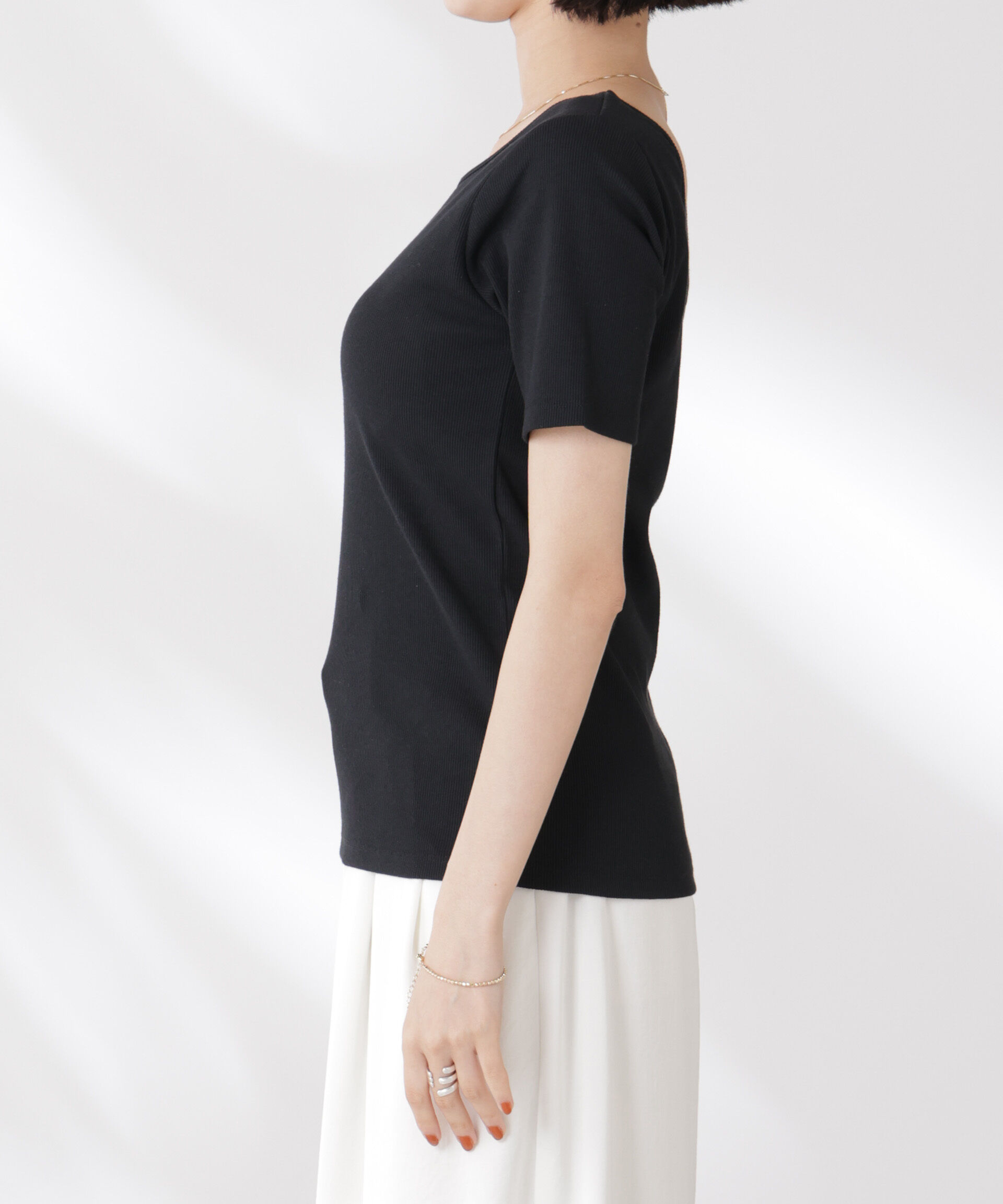 nano･universe「抗菌防臭・接触冷感機能 カップ付きクルーネックトップス」|Tシャツ・カットソー|