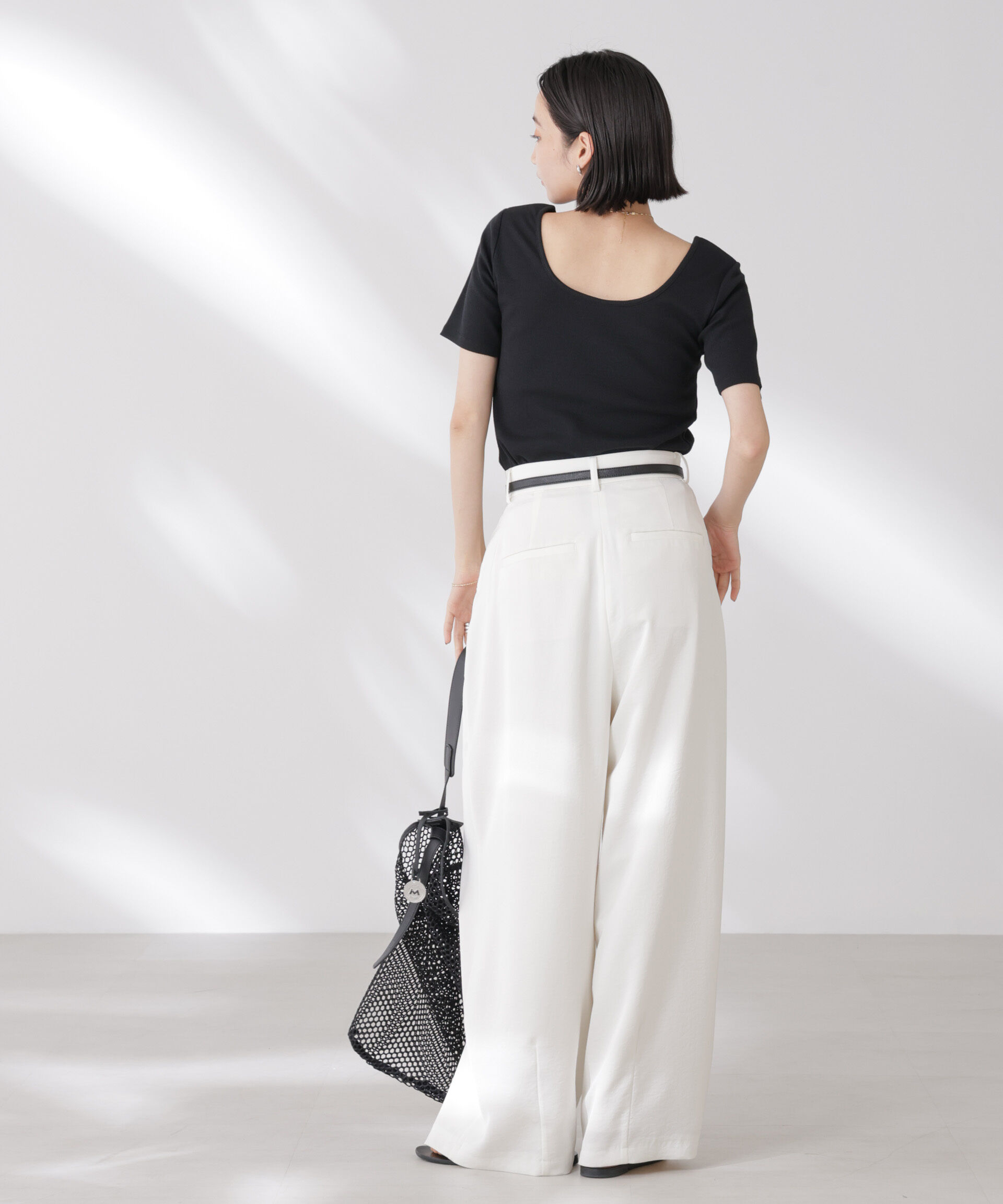 nano･universe「抗菌防臭・接触冷感機能 カップ付きクルーネックトップス」|Tシャツ・カットソー|