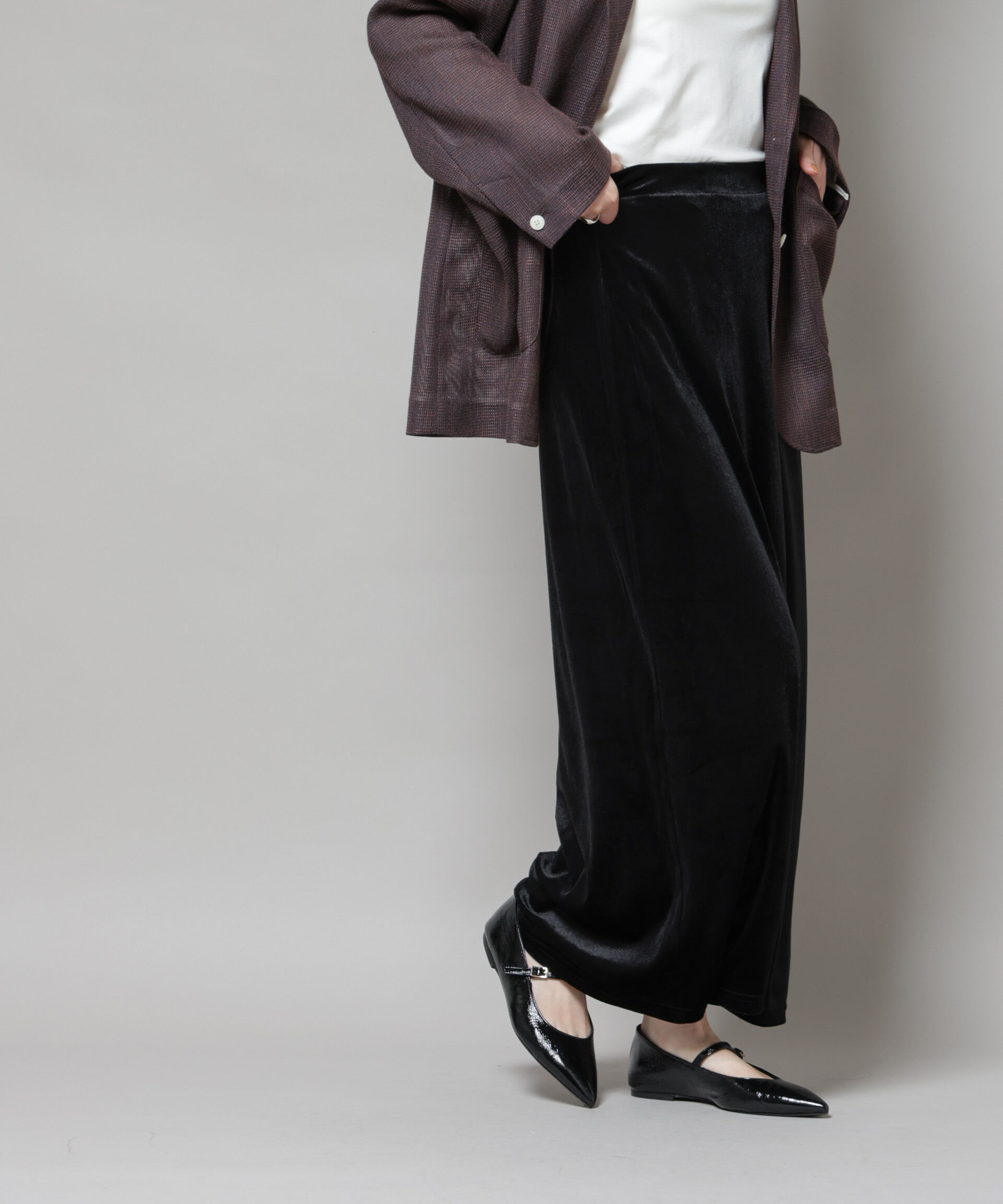 nano･universe「ベロアカットナロースカート(セットアップ可)」|スカート|