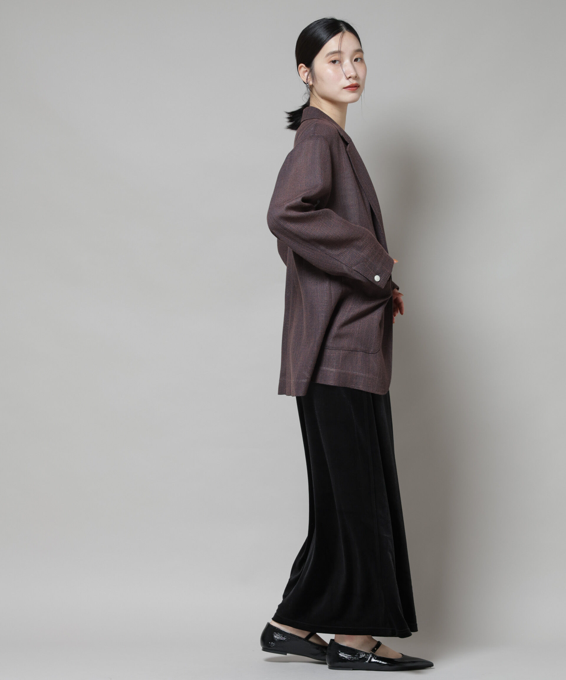 nano･universe「ベロアカットナロースカート(セットアップ可)」|スカート|