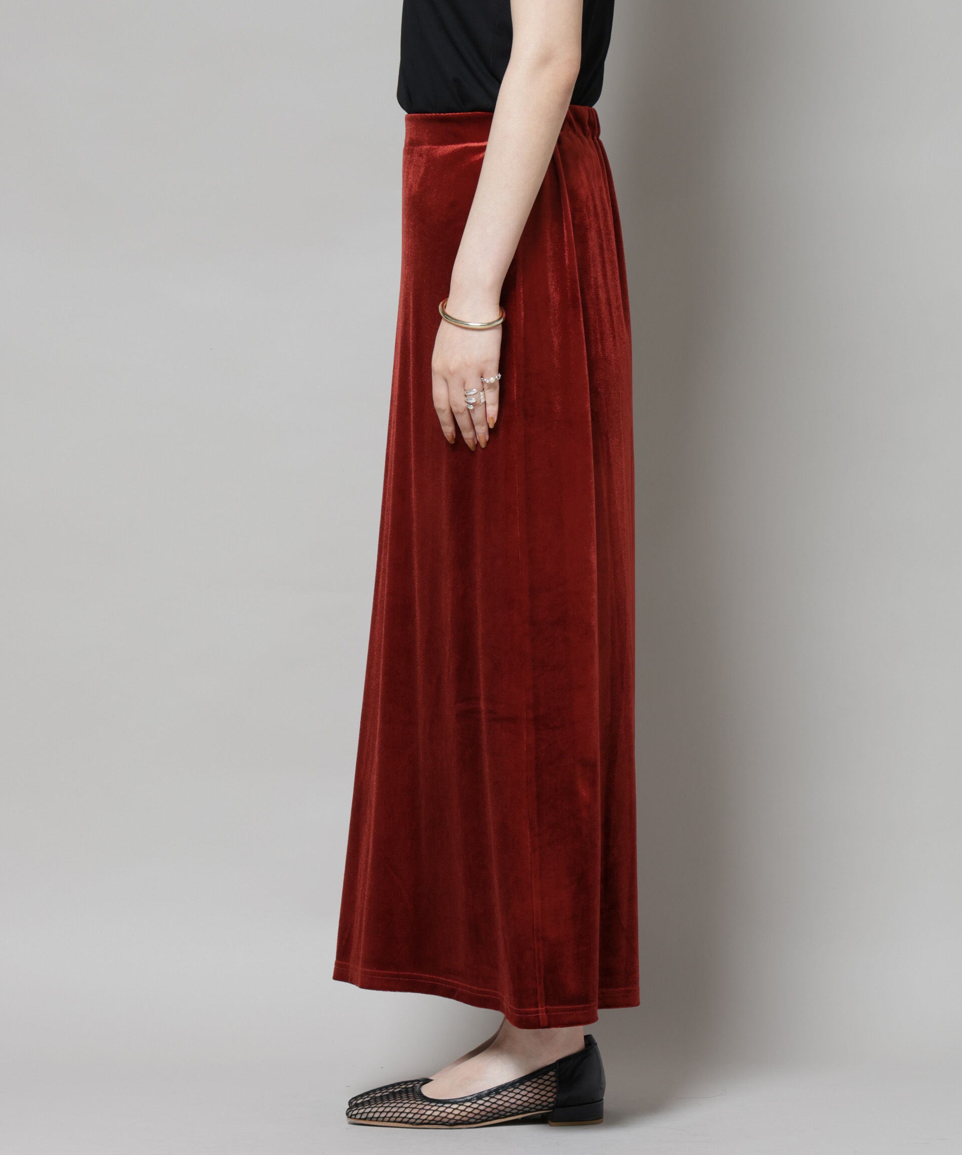 nano･universe「ベロアカットナロースカート(セットアップ可)」|スカート|