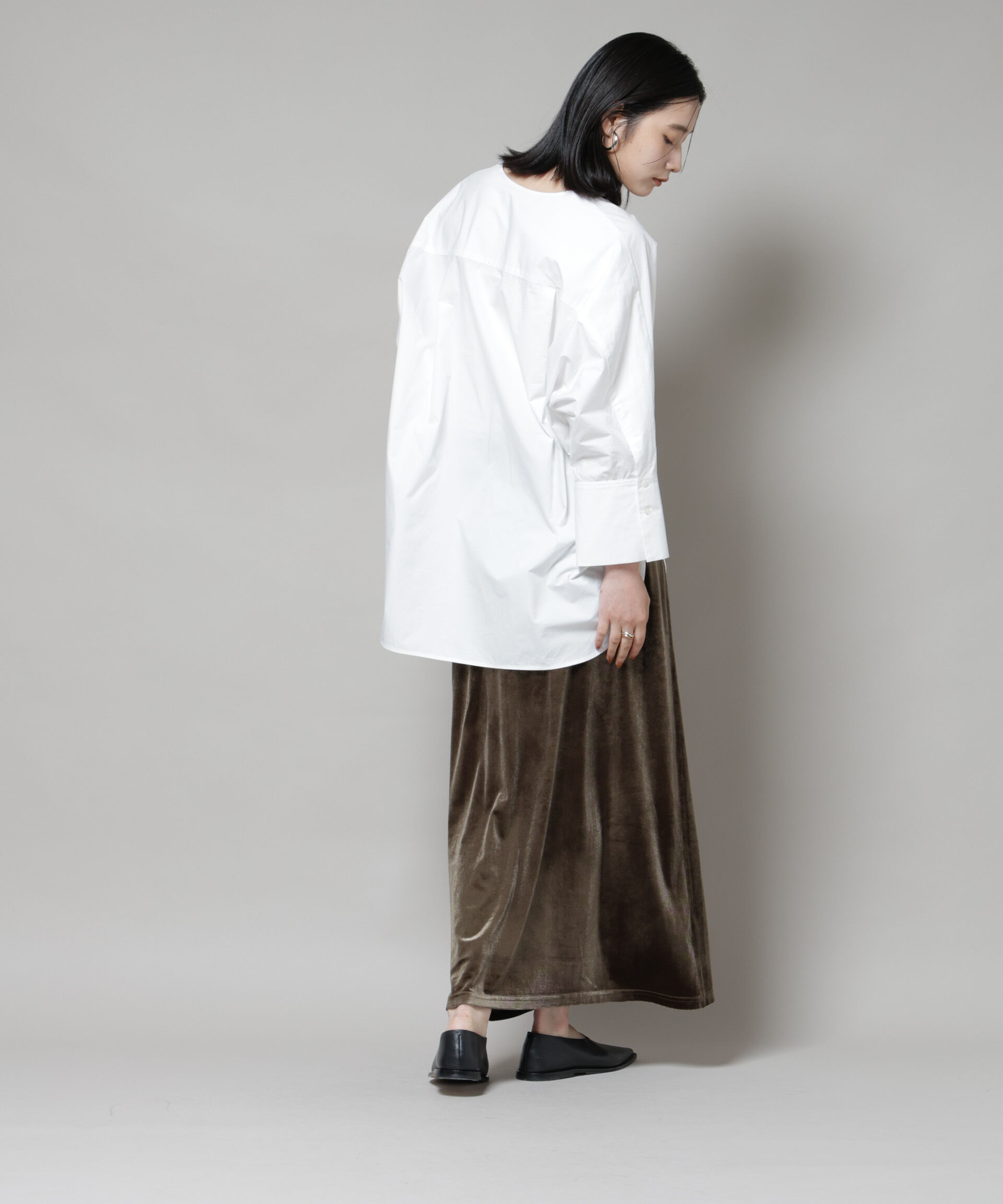 nano･universe「ベロアカットナロースカート(セットアップ可)」|スカート|