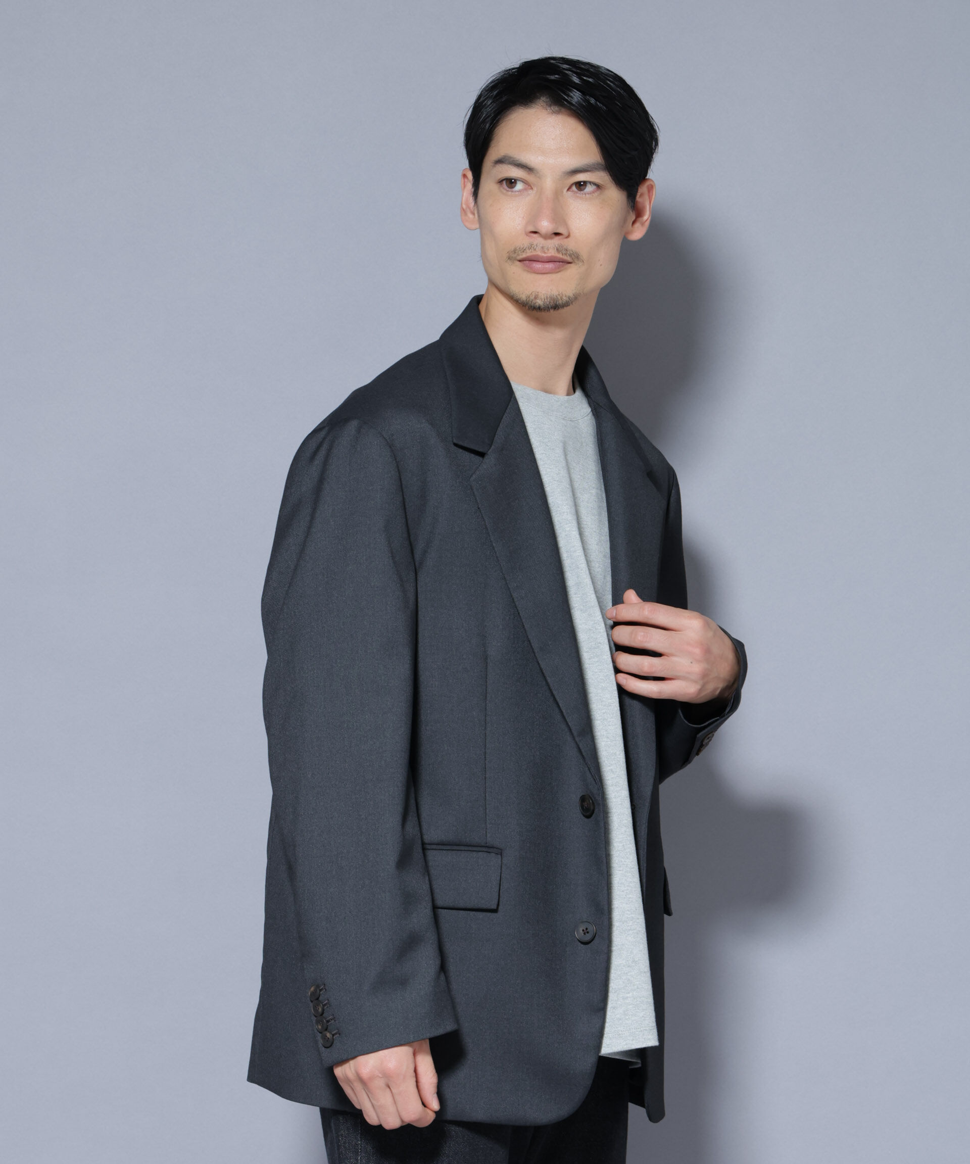 nano･universe「DELEGANTEｴｱﾘｰｻｷｿﾆｰ ｸﾞﾘｯﾀｰｽﾄﾗｲﾌﾟﾃｰﾗｰﾄﾞｼﾞｬ」|テーラードジャケット|