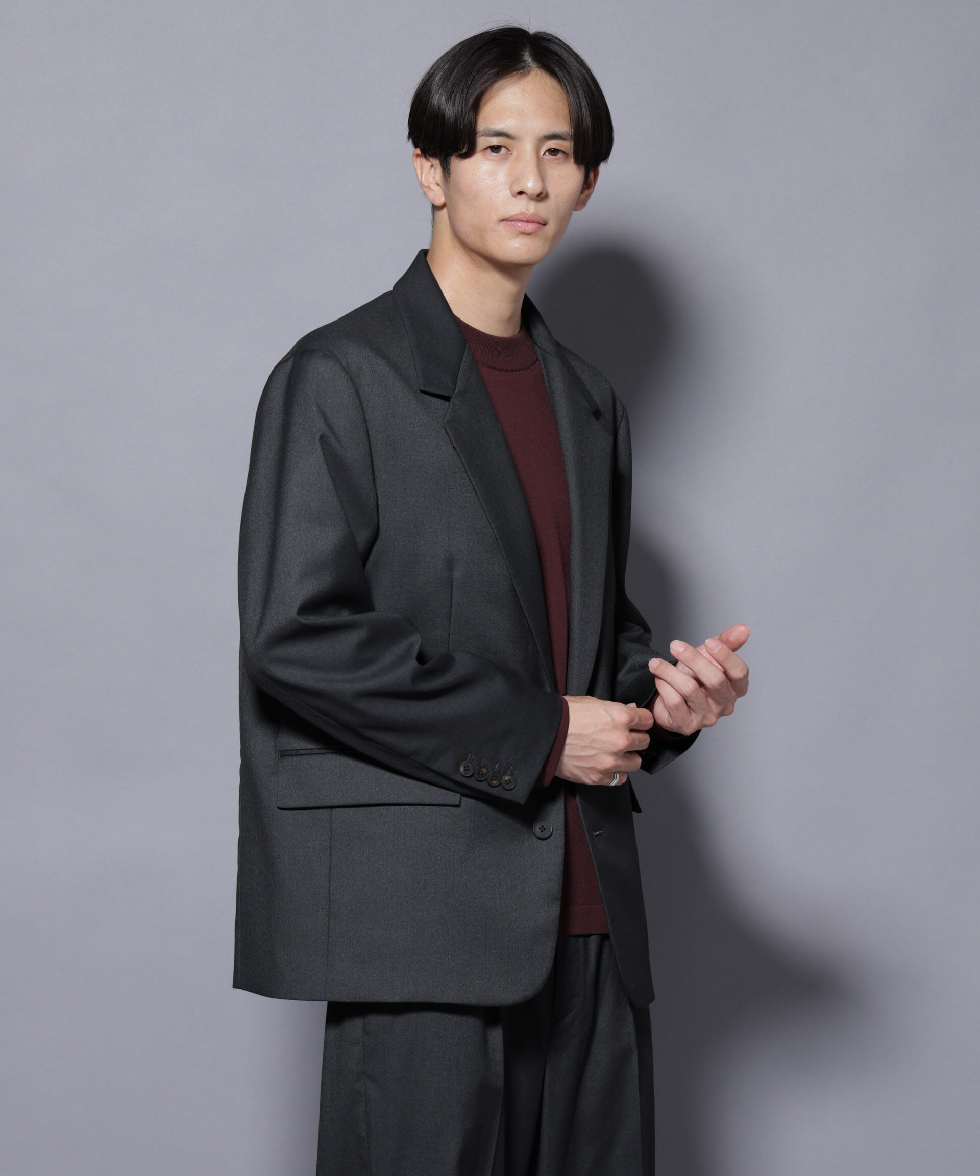 nano･universe「DELEGANTEｴｱﾘｰｻｷｿﾆｰ ｸﾞﾘｯﾀｰｽﾄﾗｲﾌﾟﾃｰﾗｰﾄﾞｼﾞｬ」|テーラードジャケット|