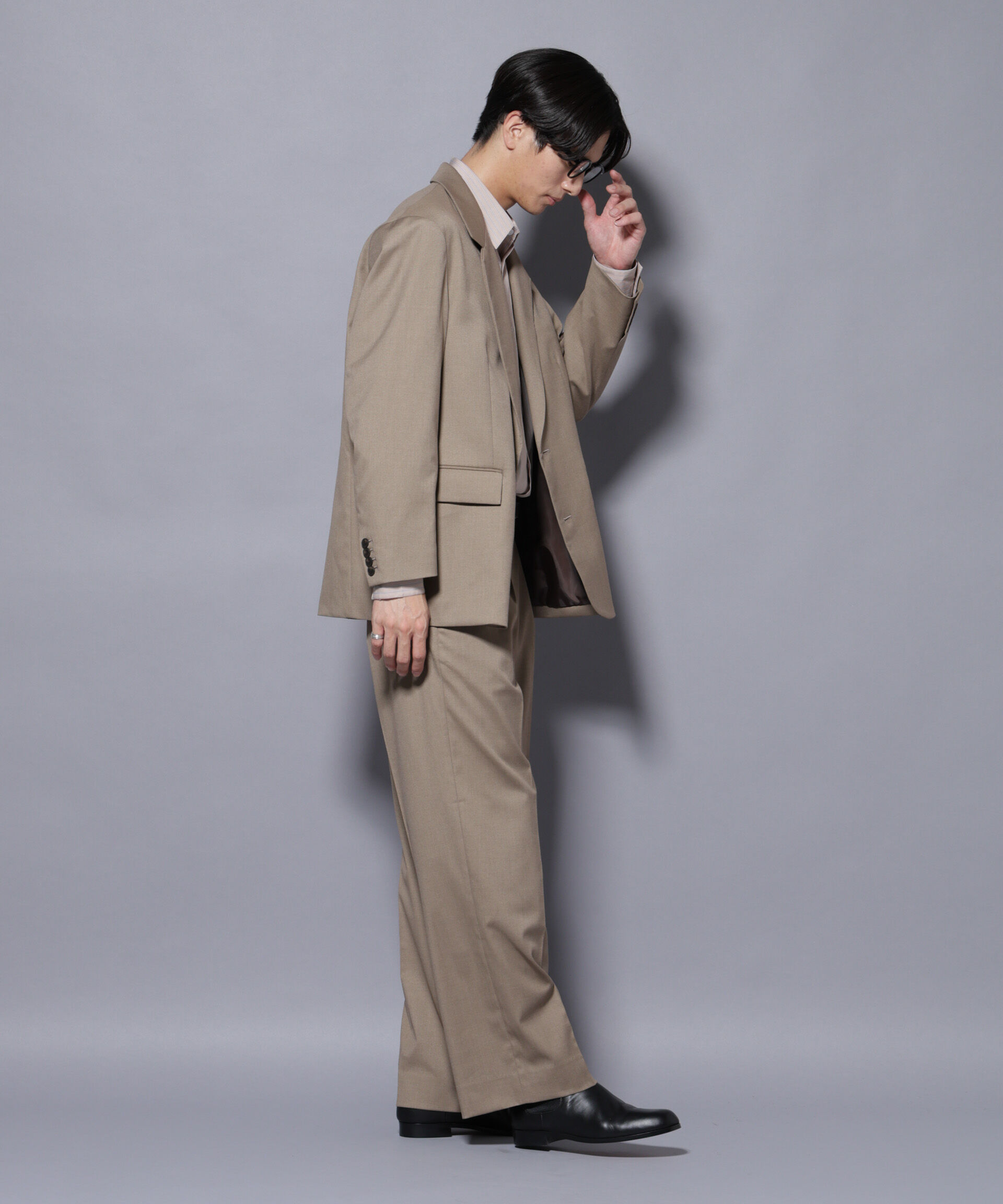 nano･universe「DELEGANTEｴｱﾘｰｻｷｿﾆｰ ｸﾞﾘｯﾀｰｽﾄﾗｲﾌﾟﾃｰﾗｰﾄﾞｼﾞｬ」|テーラードジャケット|