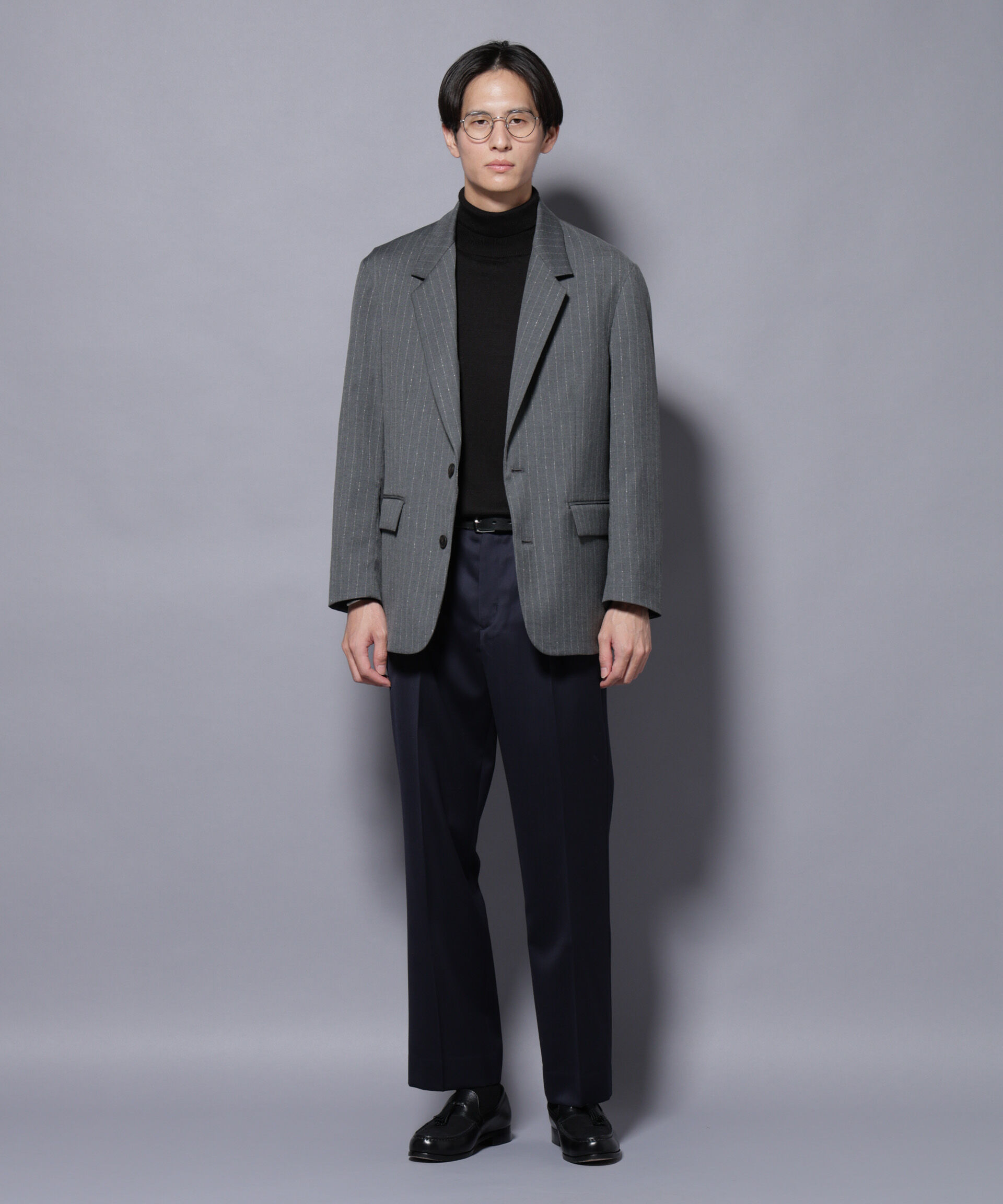 nano･universe「DELEGANTEｴｱﾘｰｻｷｿﾆｰ ｸﾞﾘｯﾀｰｽﾄﾗｲﾌﾟﾃｰﾗｰﾄﾞｼﾞｬ」|テーラードジャケット|