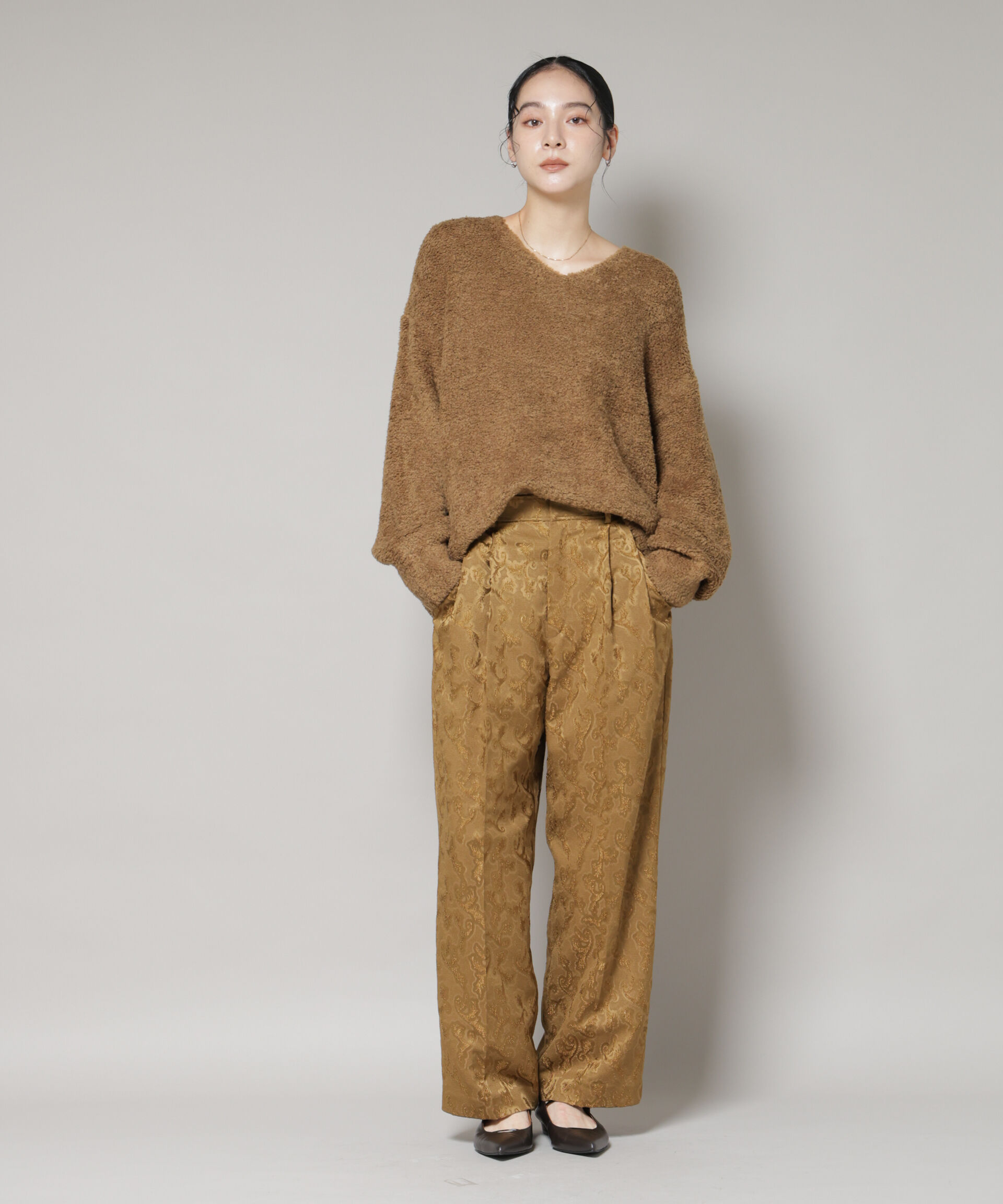 nano･universe「ウールフェザーVネックニットプルオーバー」|ニット・セーター|