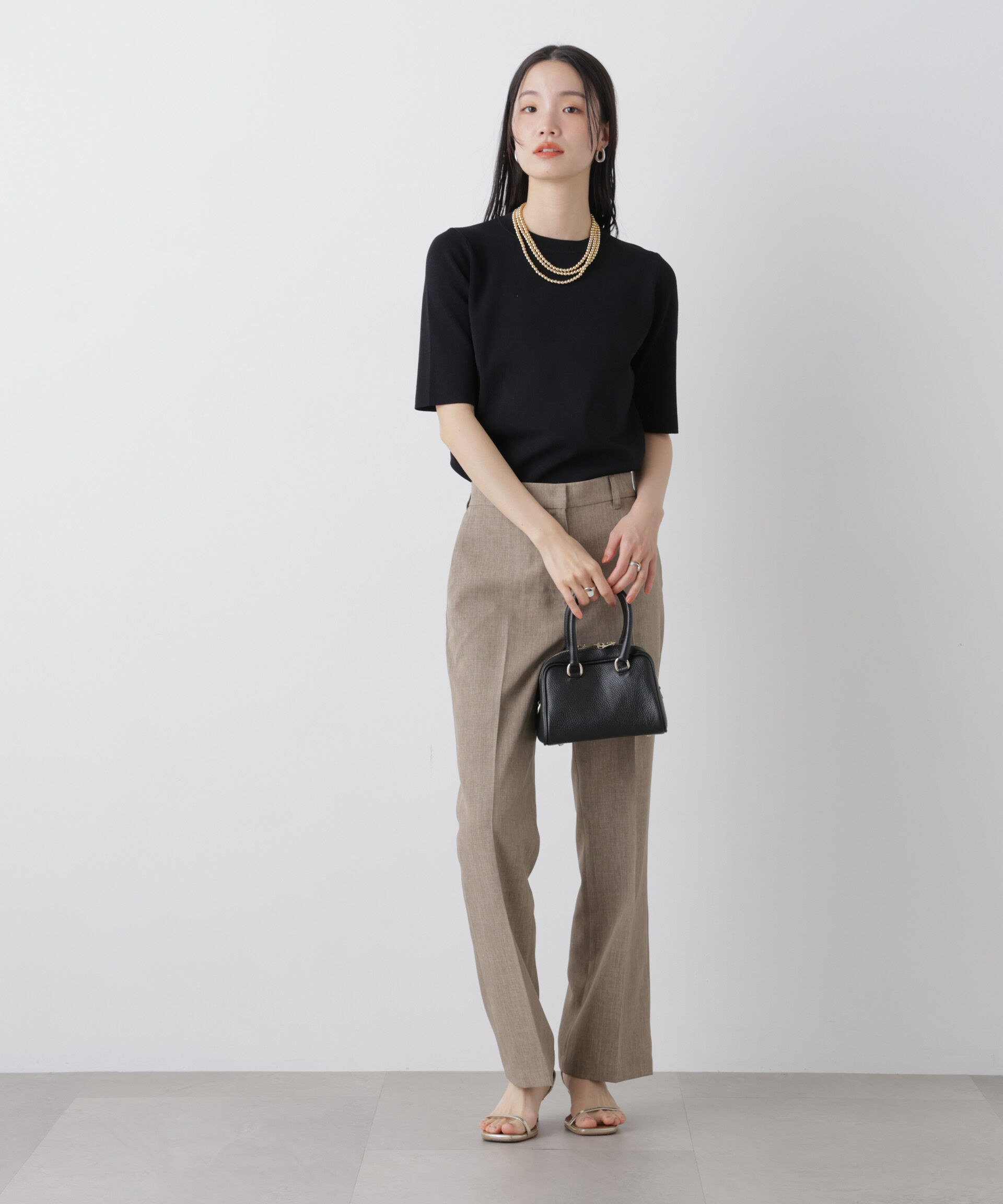 nano･universe「多機能センタープレスパンツ(セットアップ可)」|チノ|