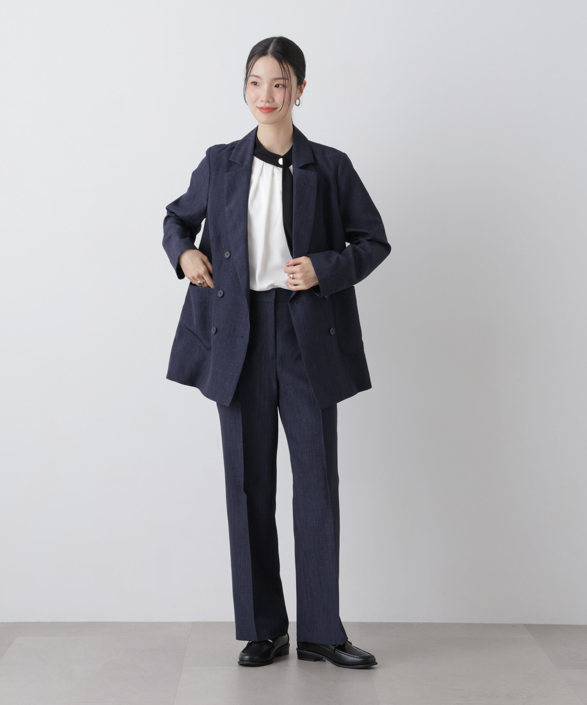 nano･universe「多機能センタープレスパンツ(セットアップ可)」|チノ|