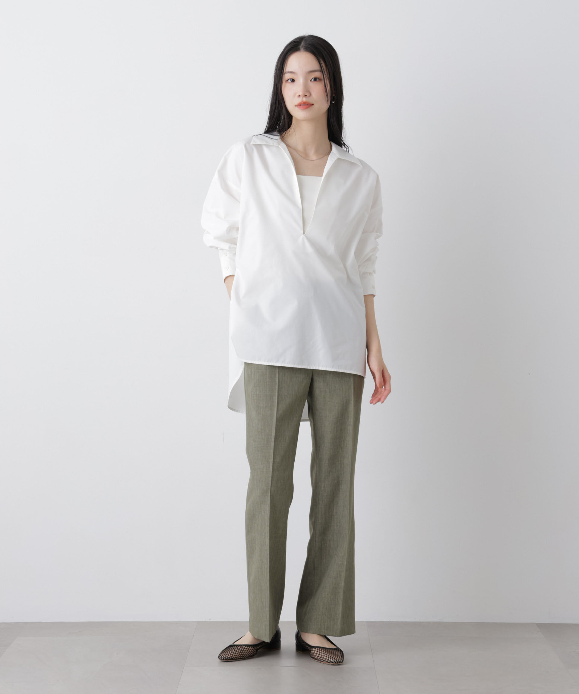 nano･universe「多機能センタープレスパンツ(セットアップ可)」|チノ|