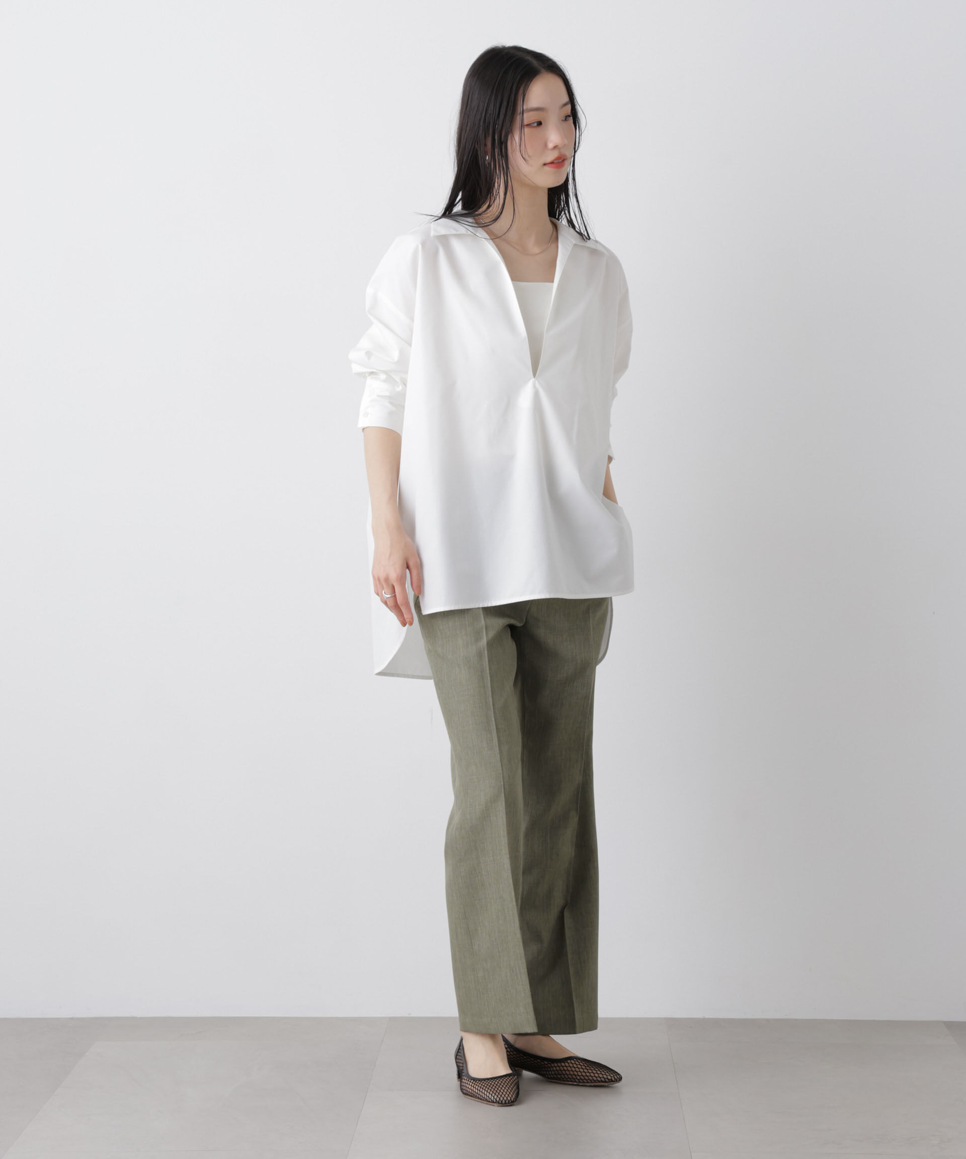 nano･universe「多機能センタープレスパンツ(セットアップ可)」|チノ|