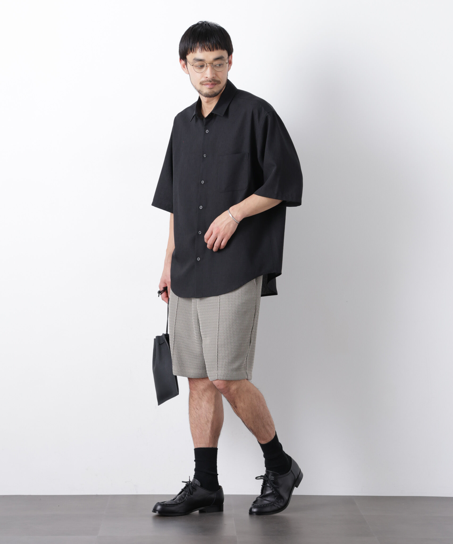 nano･universe「テックリネンシャツ 半袖(セットアップ可)」|シャツ・ブラウス|