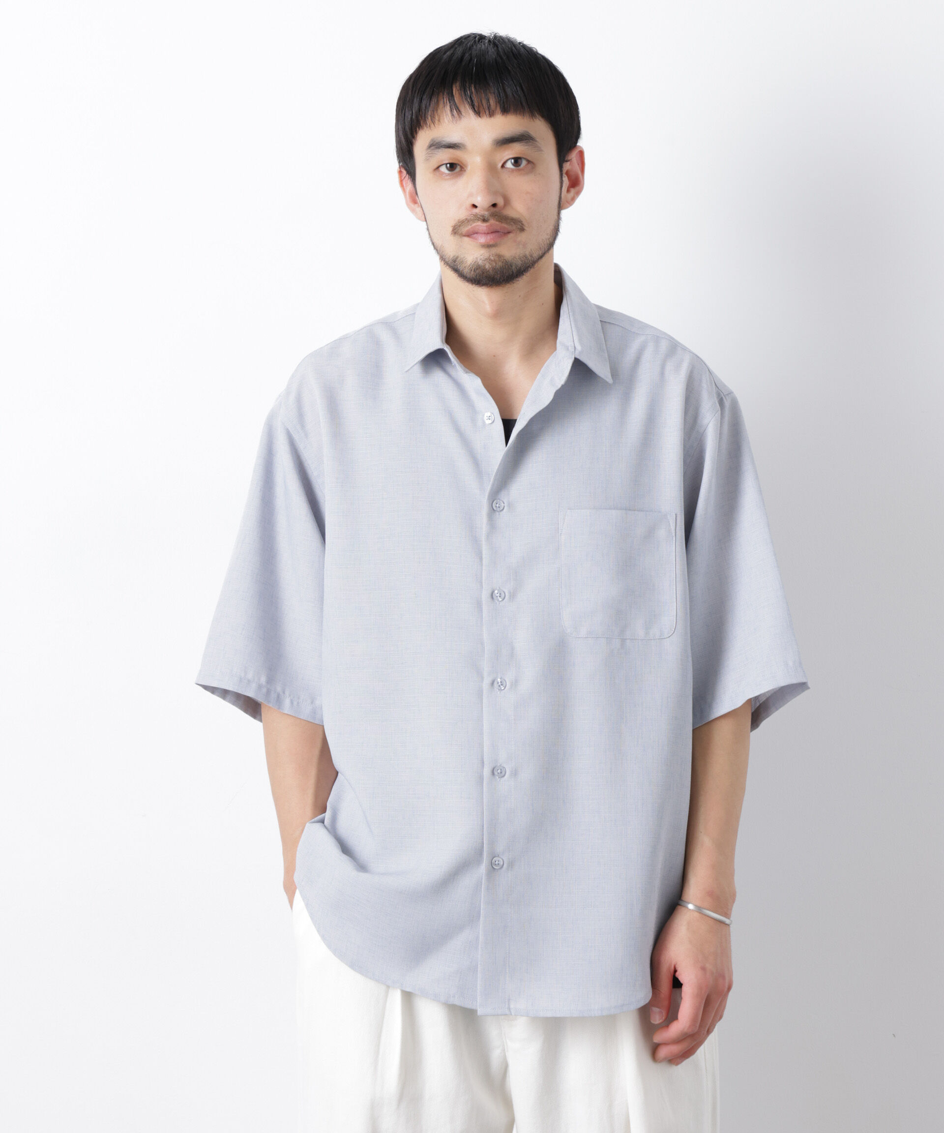 nano･universe「テックリネンシャツ 半袖(セットアップ可)」|シャツ・ブラウス|
