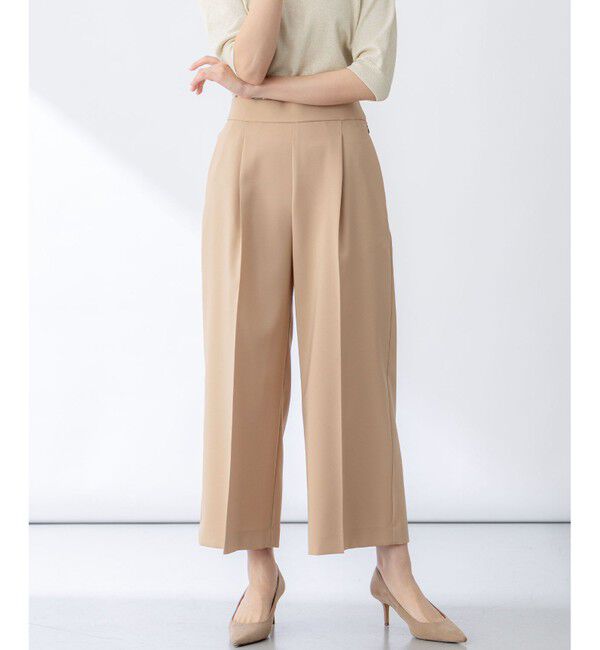 組曲「【ストレッチ・イージーケア】オシャクロス ガウチョパンツ」|その他|ベージュ系