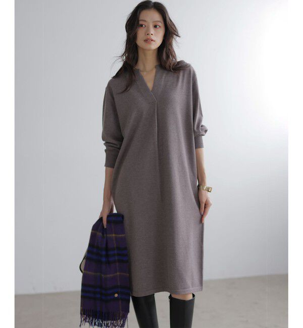 組曲「キーネックニット ワンピース」|ワンピース|ベージュ系