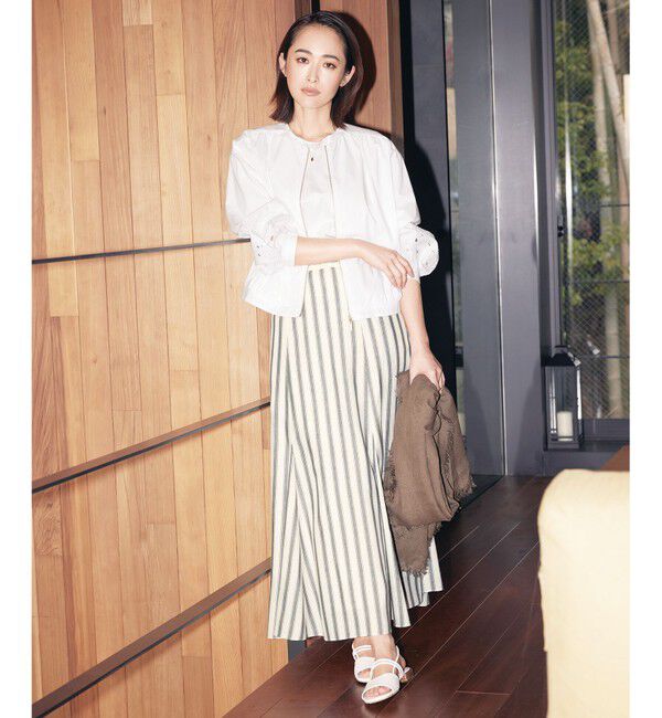 自由区「【洗える】テンセルリネン スカート」|スカート|